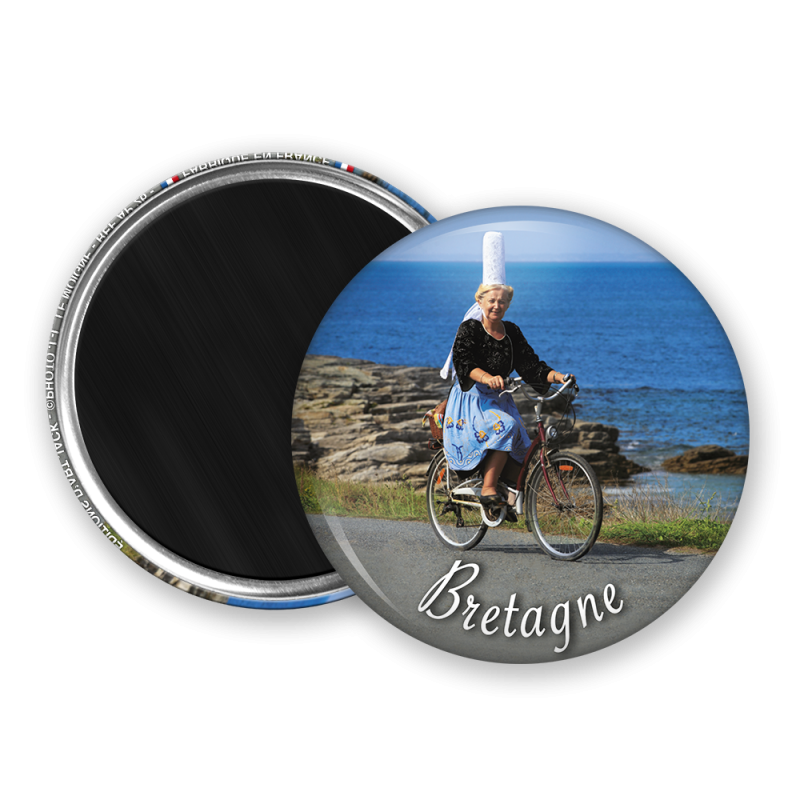 Magnet rond - Bigoudenne a velo