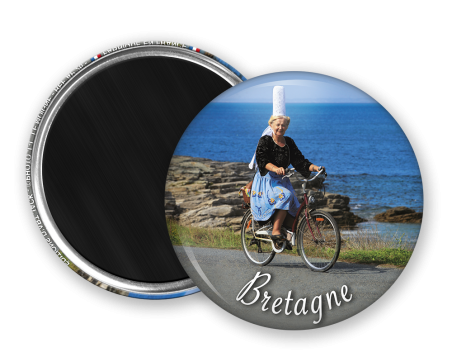 Magnet rond - Bigoudenne a velo