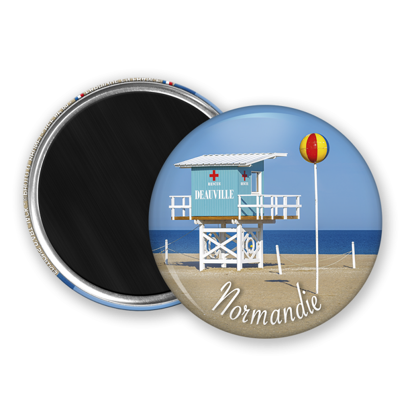 Magnet rond - plage de deauville
