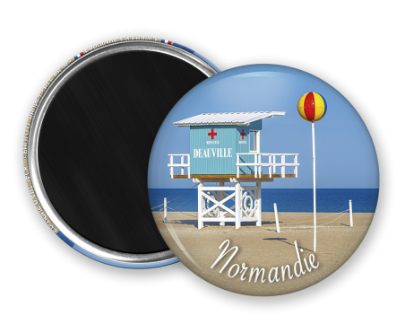 Magnet rond - plage de deauville