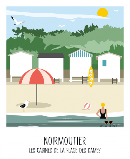 Noirmoutier, les cabines de la plage des Dames
