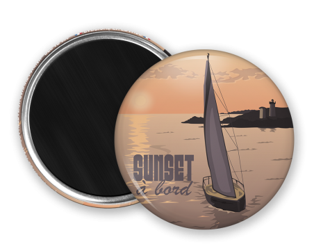 Magnet rond - Sunset à bord