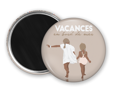 Magnet rond - Vacances à la mer