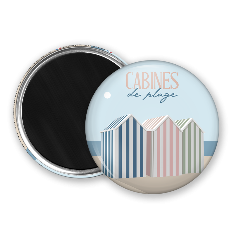 Magnet rond - Cabines de plage
