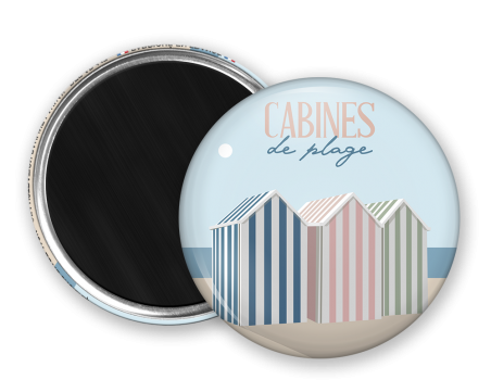 Magnet rond - Cabines de plage