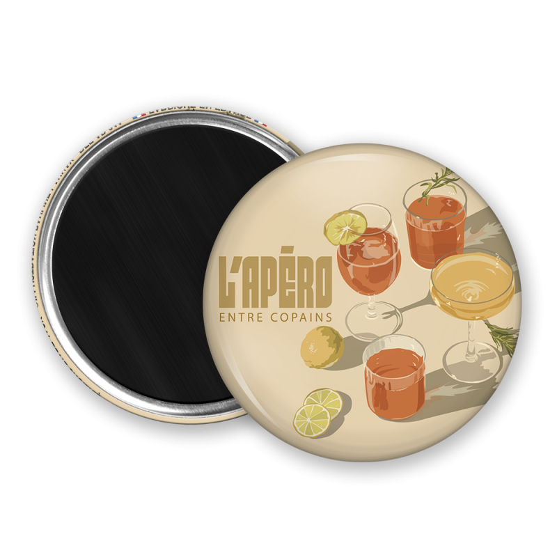 Magnet rond - L'apéro entre copains