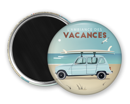 Magnet rond - L'ambiance des vacances