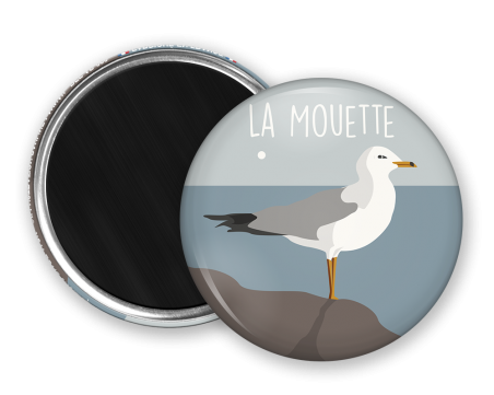 Magnet rond - La mouette