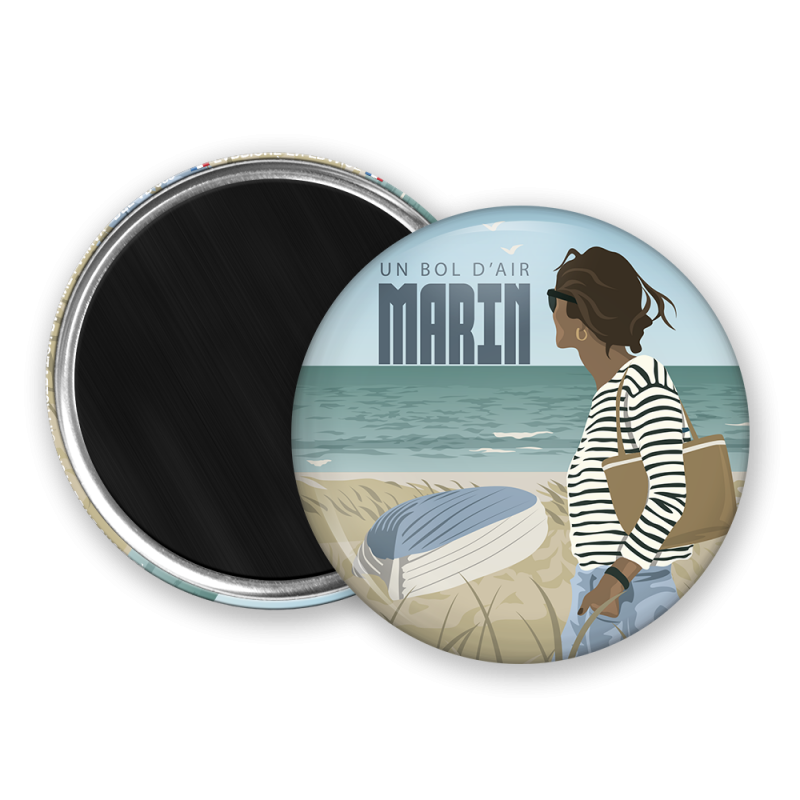 Magnet rond - Un bol d'air marin
