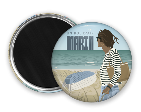 Magnet rond - Un bol d'air marin