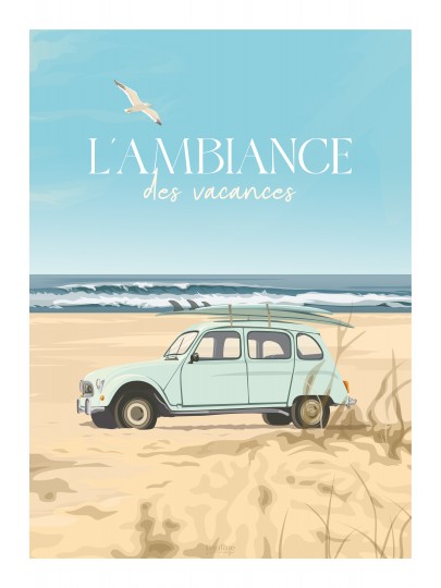 Affiche illustrée • L'ambiance des vacances