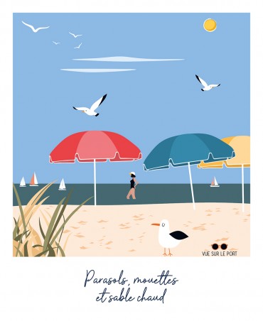 Parasols, mouettes et sable...