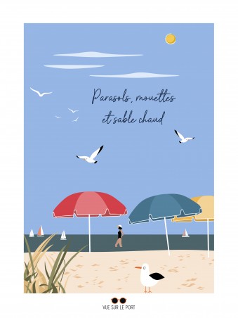 Parasols, mouettes et sable...
